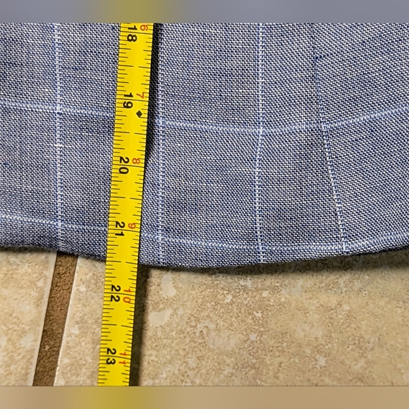 Banana Republic Linen Blend Plaid Blazer Size Petite 2 - Picture 5 of 11